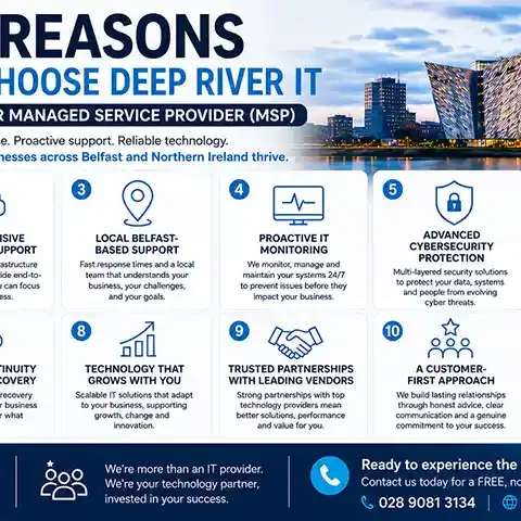 Why choose Deep River IT as a managed IT Support provider in Belfast, Northern Ireland